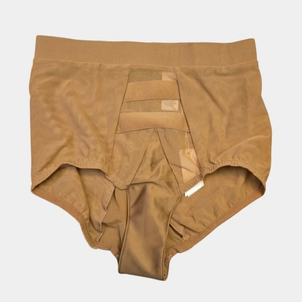 Free People‎ We Are HAH High Waisted Panty Tan XS Mesh Strappy Minimalist NWT